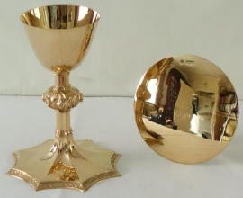 Solid sterling silver gilt Chalice and Paten